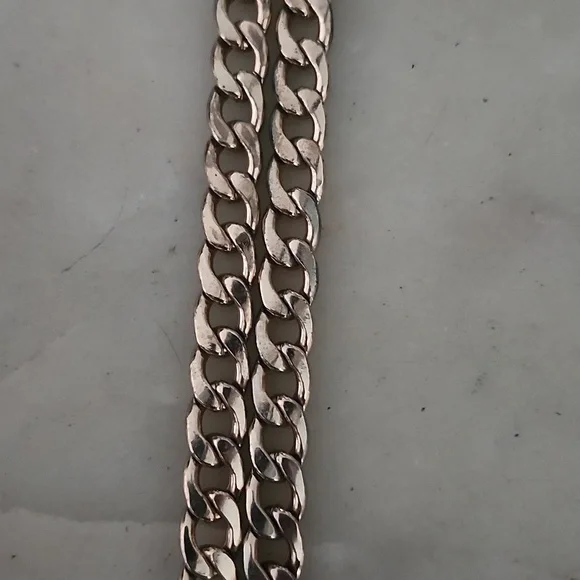 Heart Lock and Key Gold Tone Chain Pendant Necklace - Picture 7 of 16